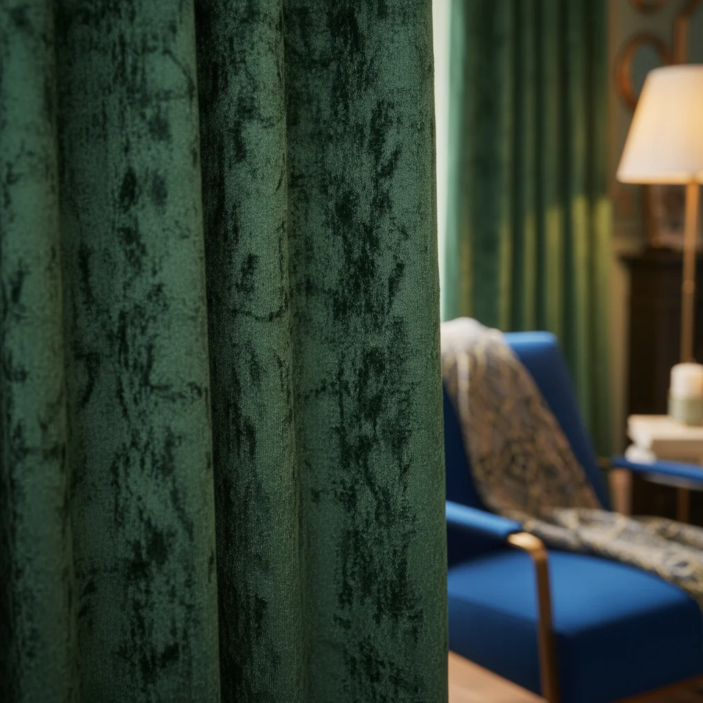 Emerald Geometric Curtain - Image 2