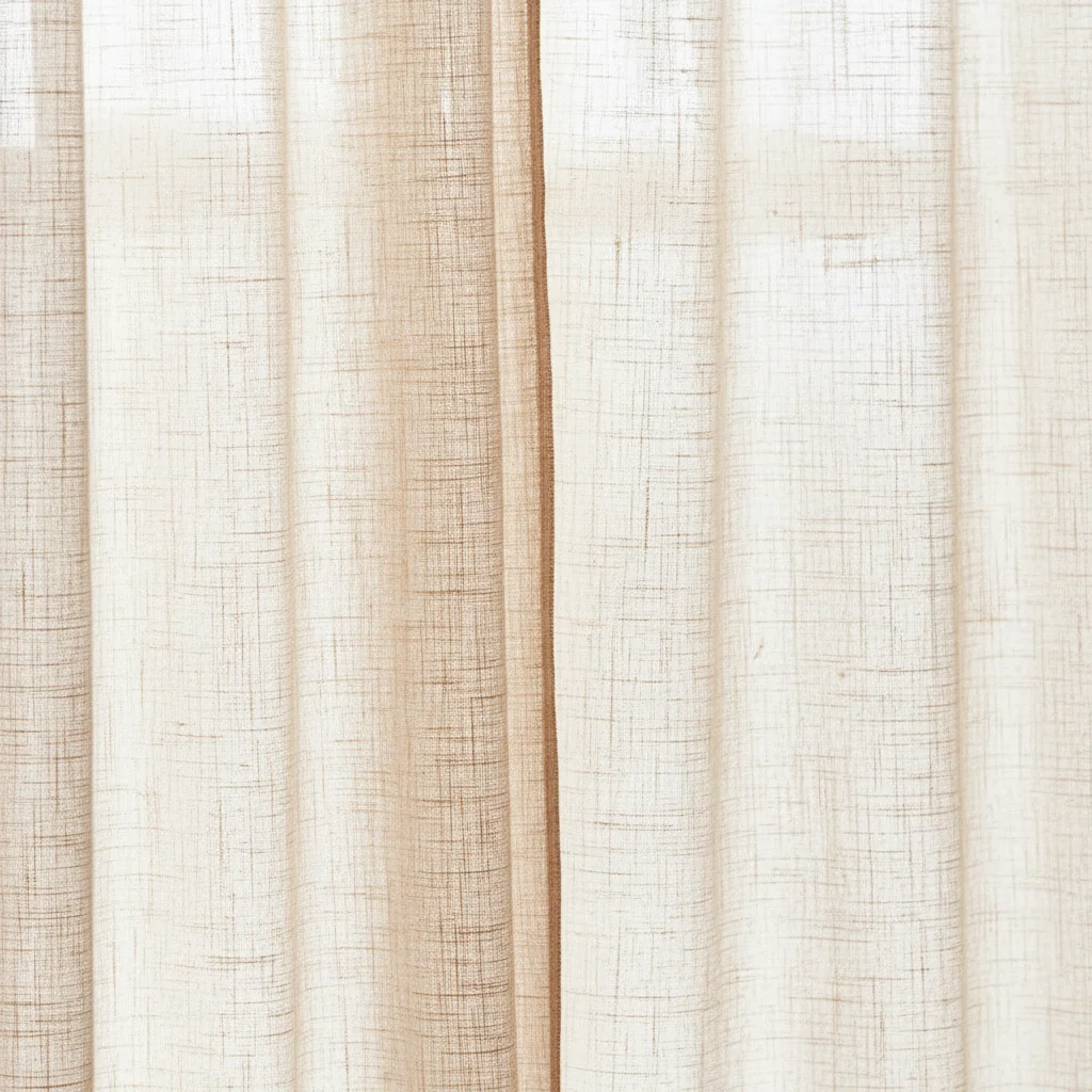 Textured Beige Linen Drape - Image 2