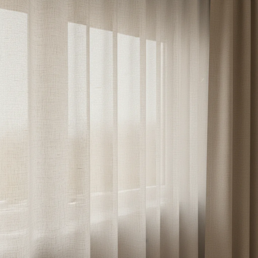 Textured Linen Beige Drape - Image 2