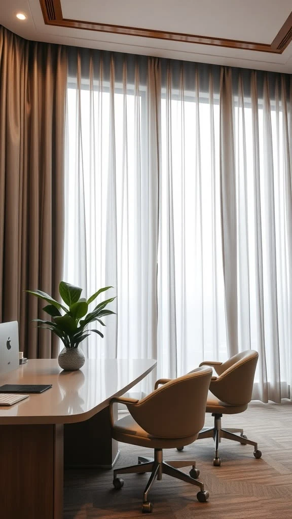 Elegant Modern Office Curtains in Dubai