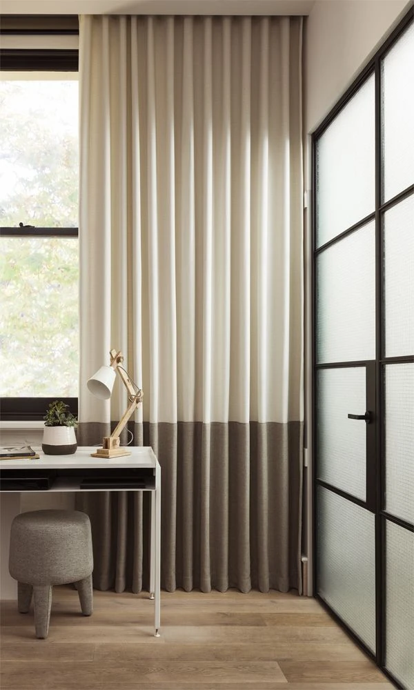 "Horizon Wave" Two-Tone Color-Block Curtain