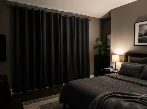 Acoustic Blackout Curtain in Bedroom