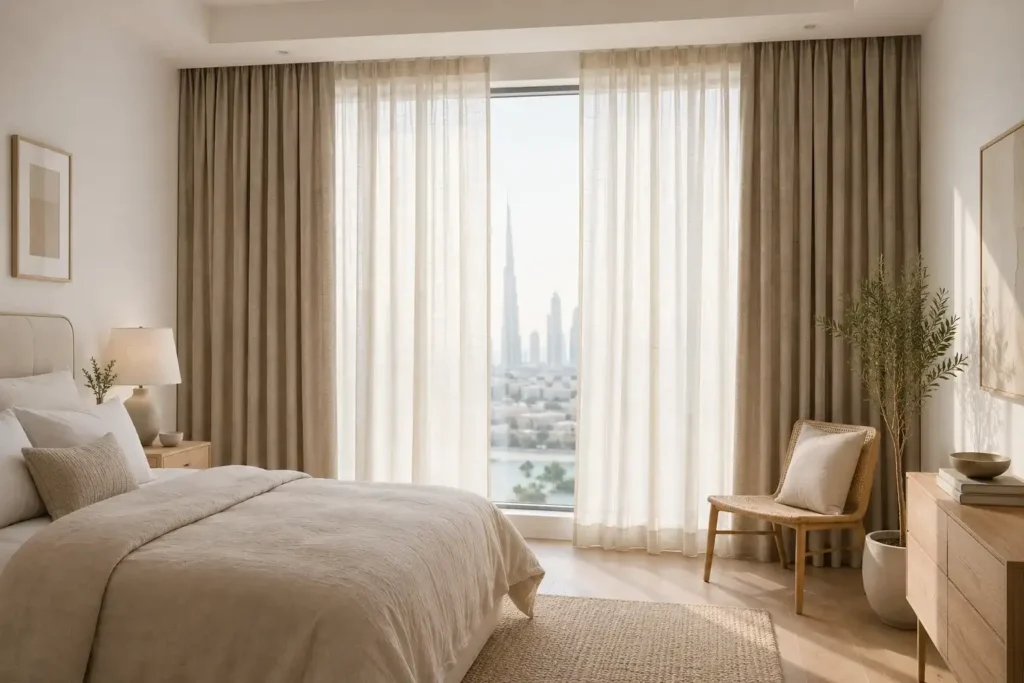 Luxurious Linen Curtains Paired with Blackout