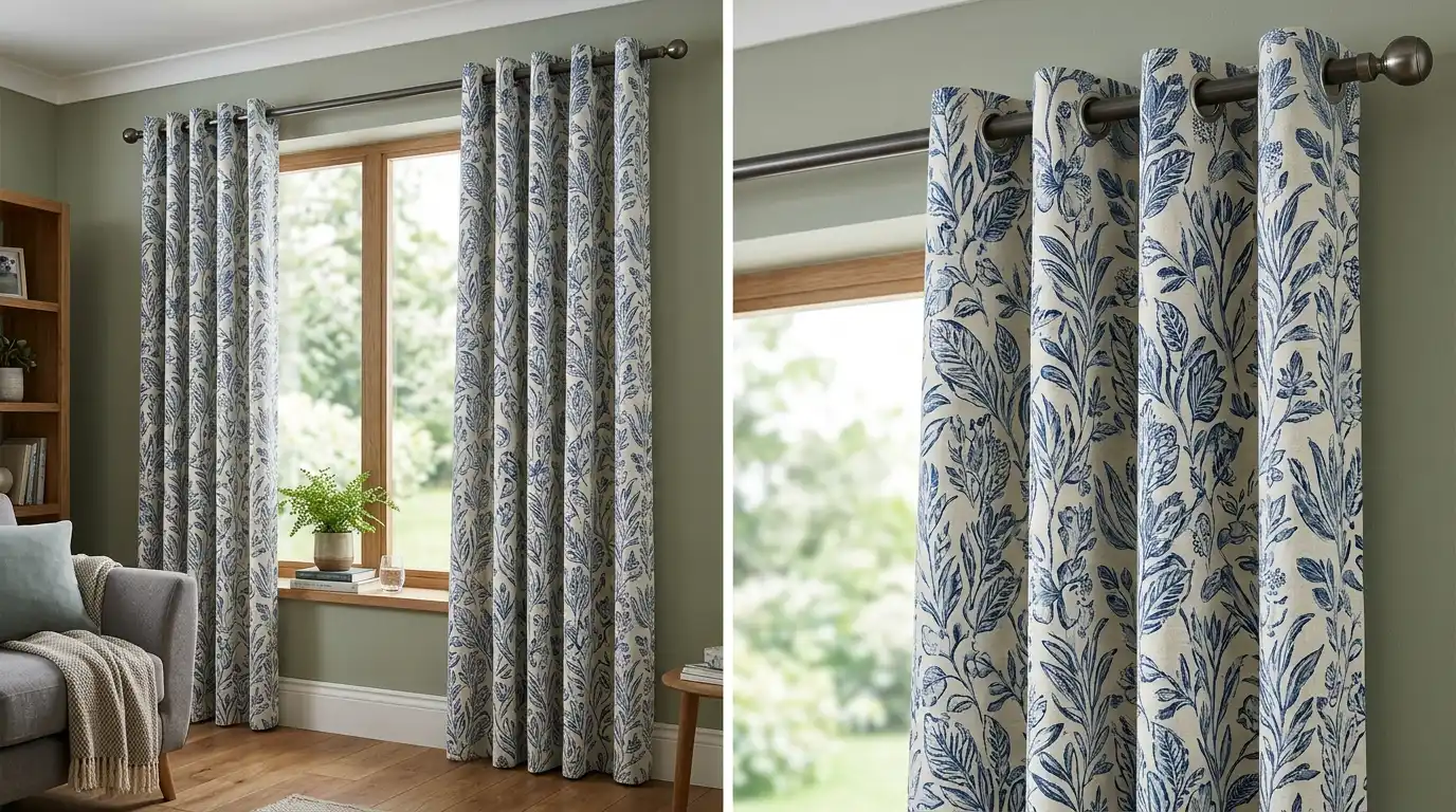 Printed Eyelet Curtains
