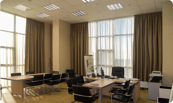 Luxurious Office Curtains Installed