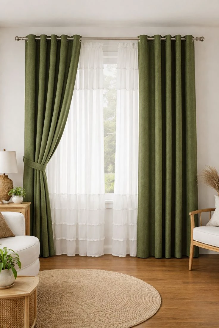 Luxurious Green Curtain Fitting in Al Quoz Dubai