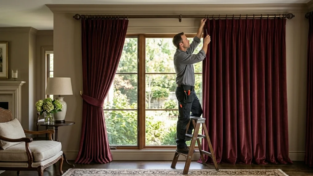 Our Expert Installing Curtain in UAE