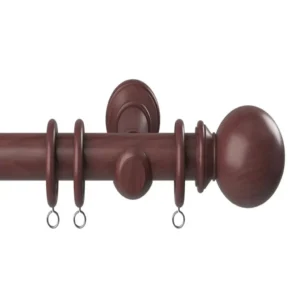 28mm Dark Oak Wooden Curtain Pole
