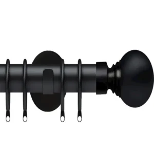 35mm Globe Black Curtain Pole