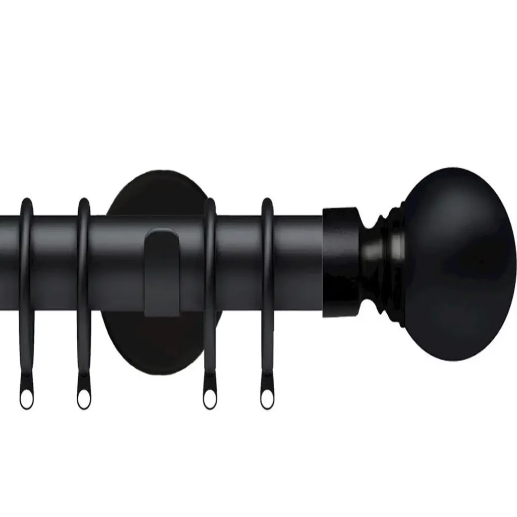 35mm Globe Black Curtain Pole