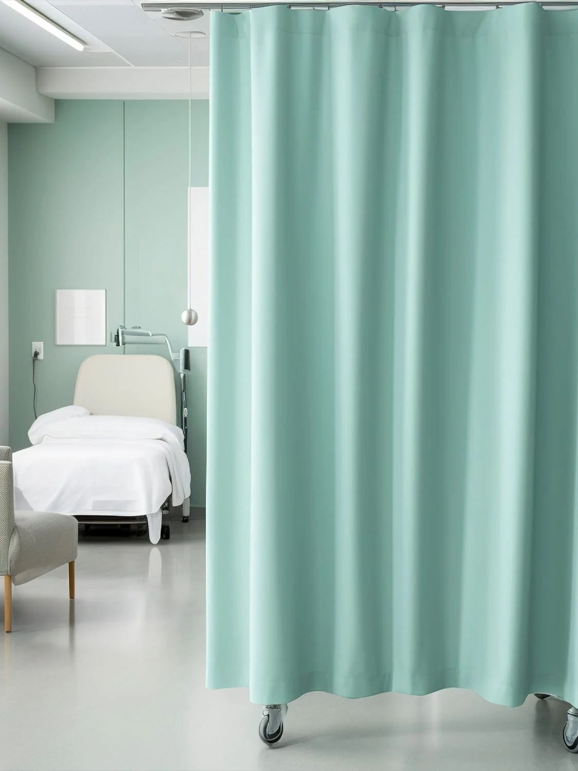 Apple green medical curtains