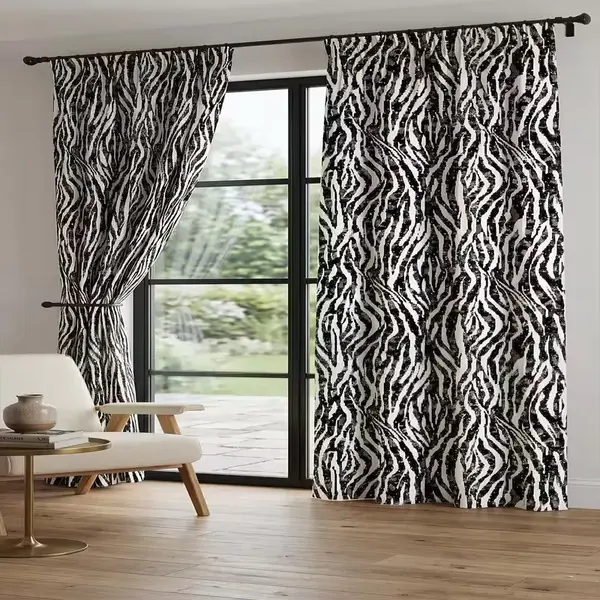 Black and White Zebra Print Curtain