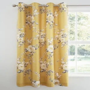 Catherine Lansfield Canterbury Floral Eyelet Curtains Two