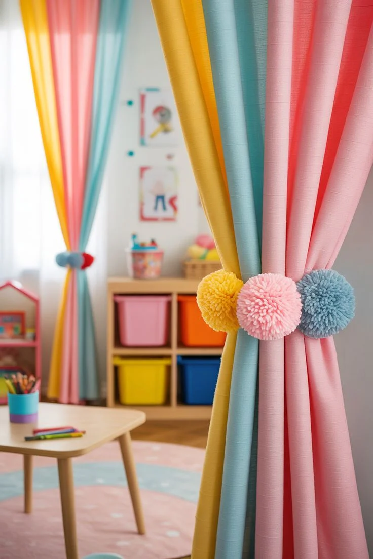 Colorful kids room curtain in dubai
