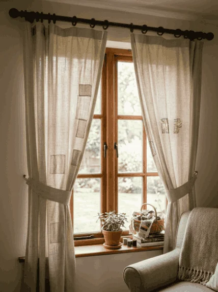 Curtain Installed After Repairing