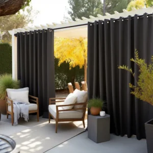 Dark Grey Outdoor Curtain