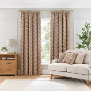Dianna Pencil Pleat Red Eyelet Curtains