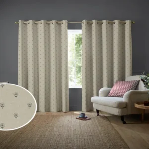 Emily Bond Charcoal Grey Wild Thyme Curtains