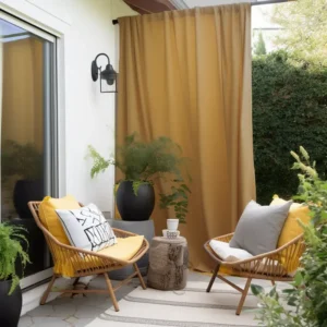 Extra Long Outdoor Curtains Waterproof and Wind Resistant