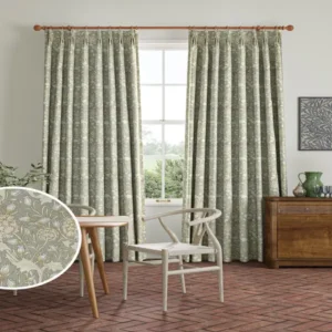 Green Wild Tulip Cotton Curtains