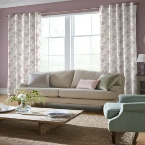 Laura Ashley Dark Blush Pink Coton Cirtains