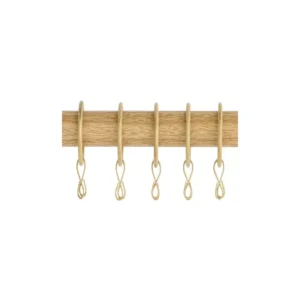 Light Oak Effect Metal Curtain Rings