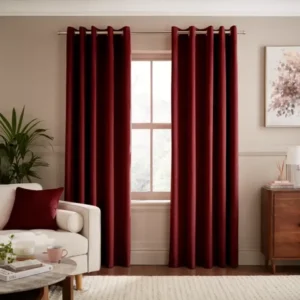 Luxe Velour Cranberry Red Curtains