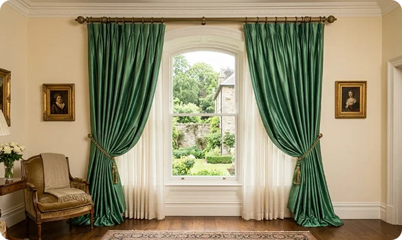 Luxurious Silk Curtain Installed