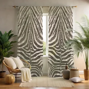 Modern Zebra Print Window Curtains