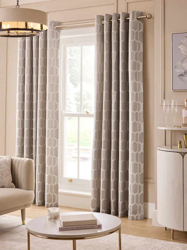Natural Champagne Gold Eyelet Curtains
