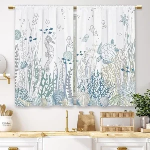 Nautical Coastal Kitchen Windows Curtains