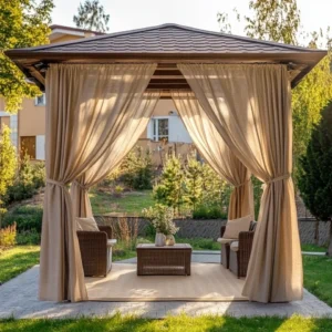 Outdoor Linen Curtains For Gazebo - Eyelet