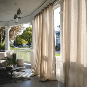 Outdoor Linen Curtains for Screened or Open Porch