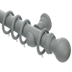 Pale Slate 50mm Wooden Curtain Pole