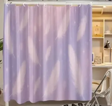 Purple Dreamy Feather Bunk Bed Curtains