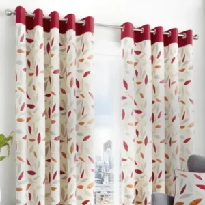 Red Beechwood Eyelet Curtains