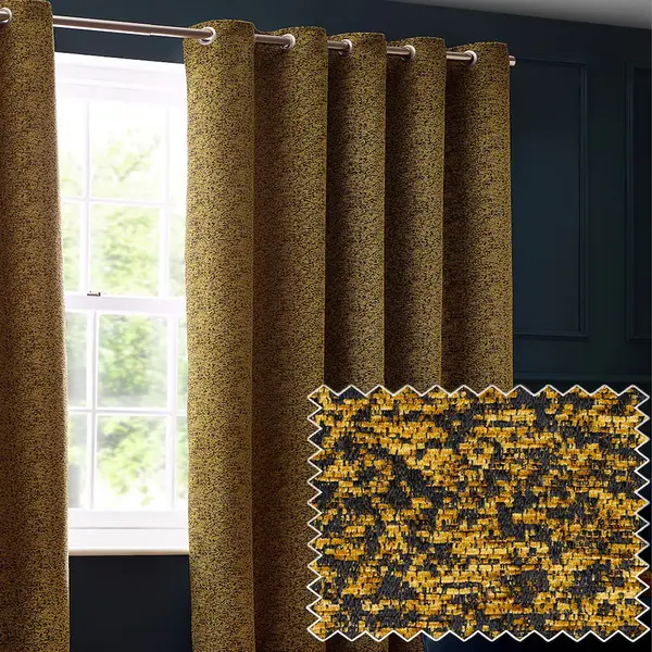 Riva Paoletti Gold Eyelet Curtains
