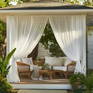 Sheer Linen Outdoor Curtains