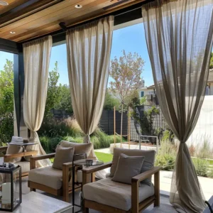 Sheer Patio Outdoor Linen Curtains