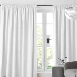 White Cotton Blackout Thermal Curtains