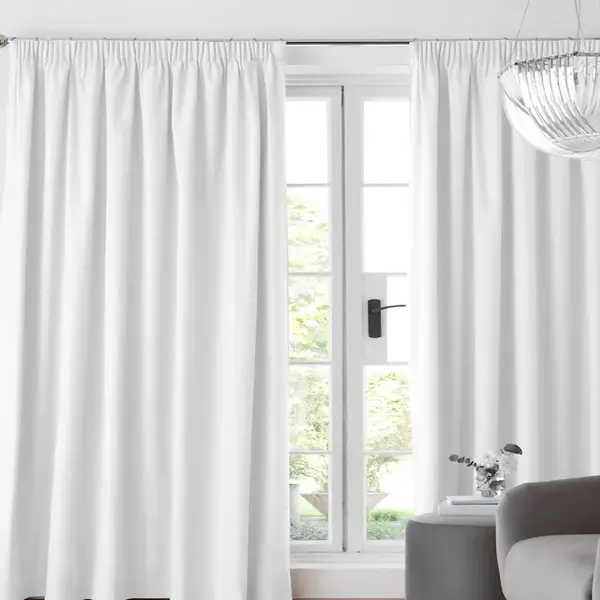 White Cotton Blackout Thermal Curtains
