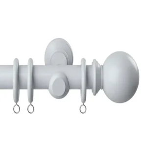 Woodland 28mm White Wooden Curtain Pole