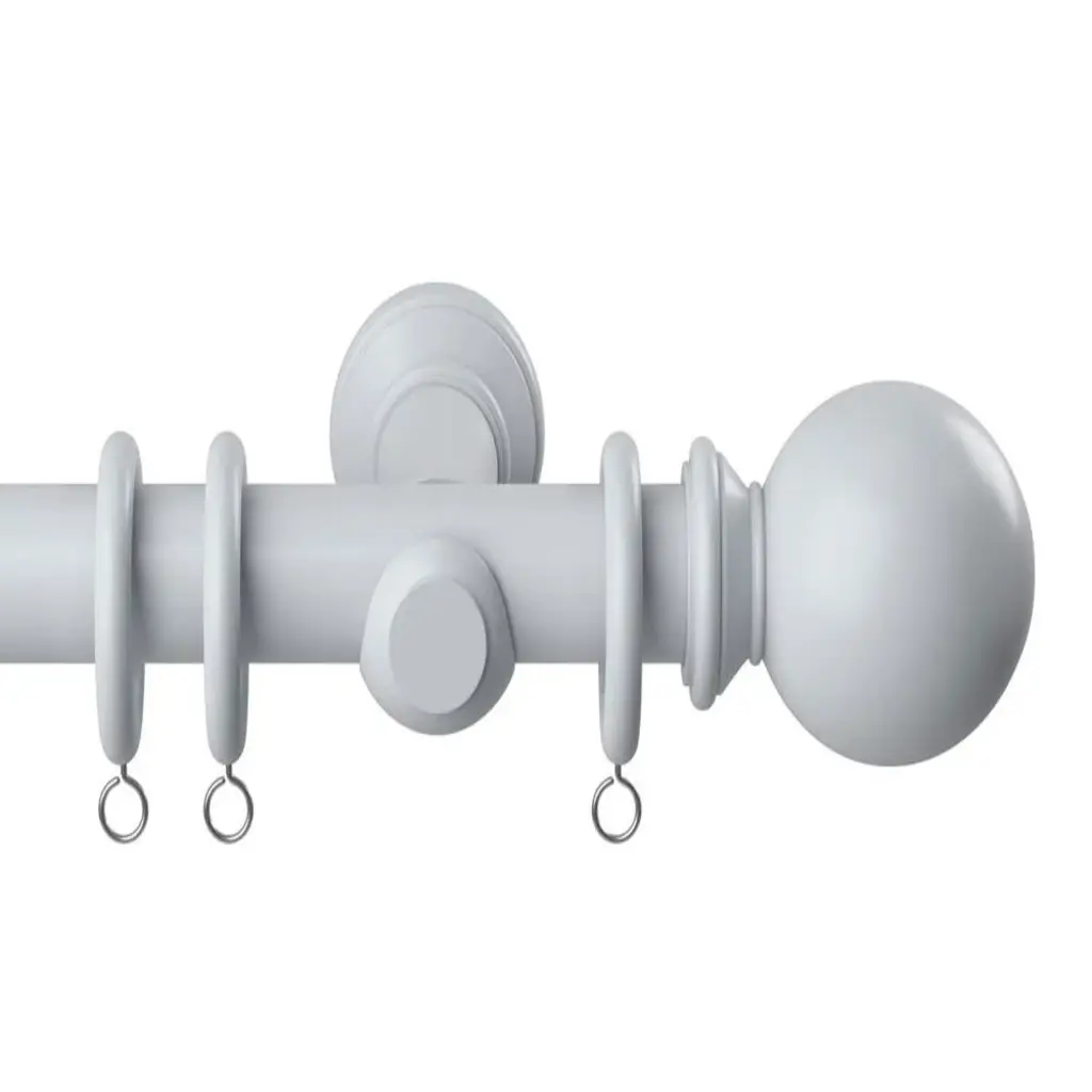 Woodland 28mm White Wooden Curtain Pole