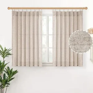 YoungsTex Natural Linen Curtains for Kitchen Window