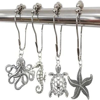 12Pcs Ocean Shower Curtain Hooks