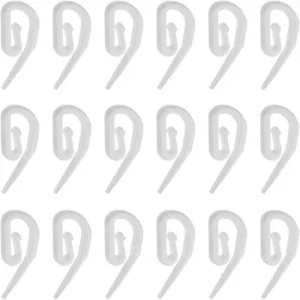 50 White Heavy Duty Plastic Hooks