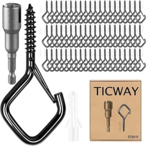 80 Pcs Outdoor Screw Curtains Hooks