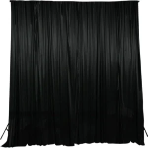 Black Polyester Backdrop Wrinkle Free Fabric Curtain