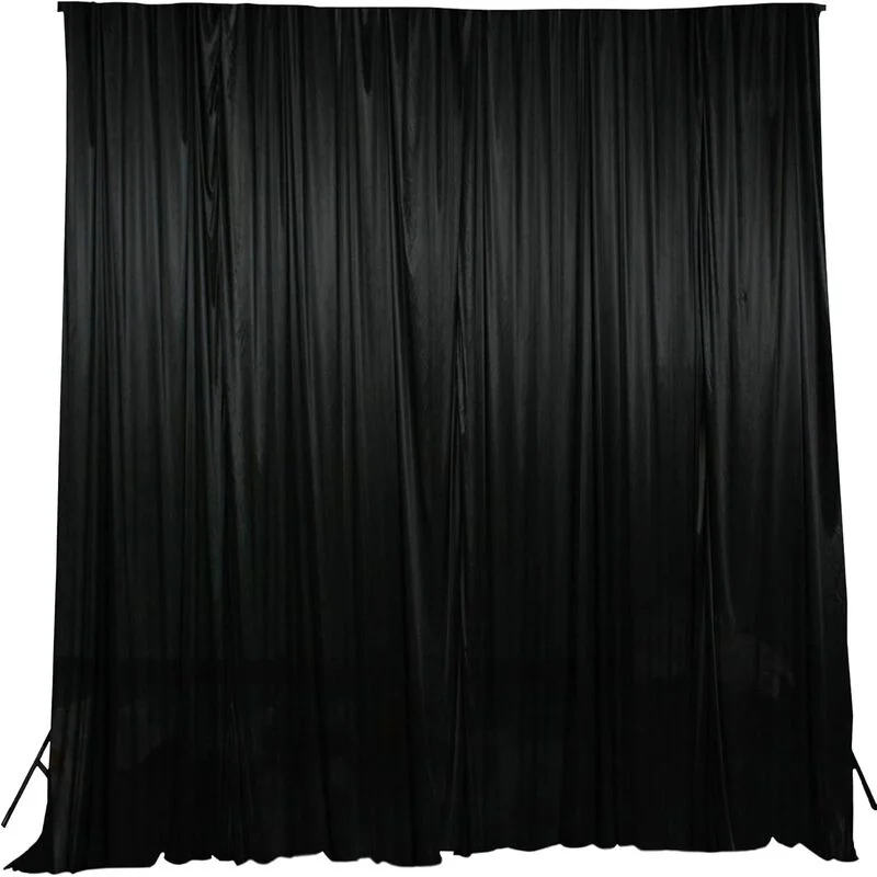 Black Polyester Backdrop Wrinkle Free Fabric Curtain