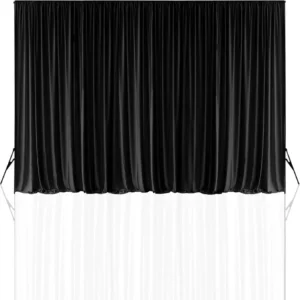 Black Spandex Wrinkle Free Pleated Stage Curtain